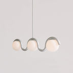 Uveta Linear Chandelier Red&Silver