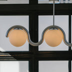 Uveta Linear Chandelier Red&Silver