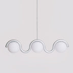 Uveta Linear Chandelier Red&Silver