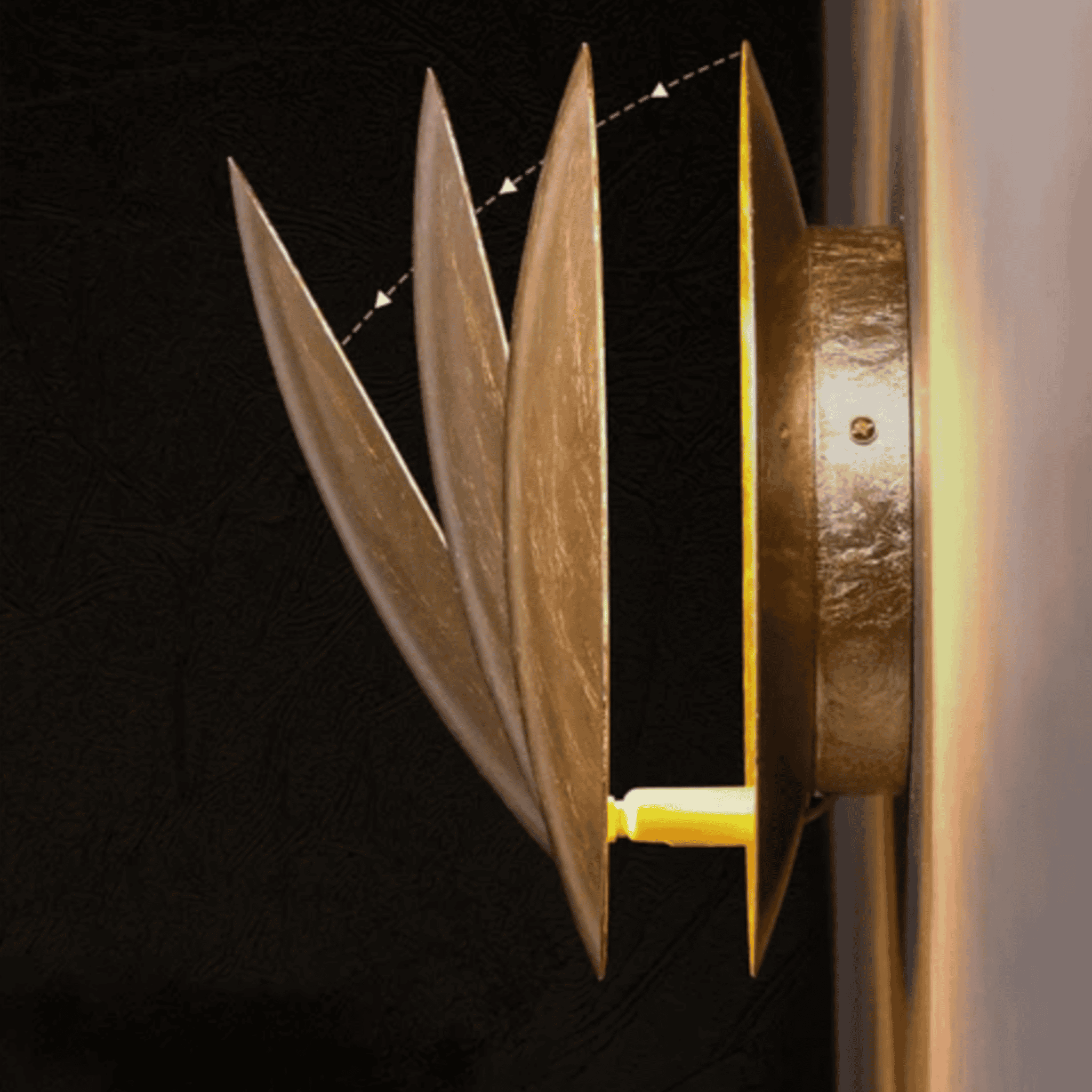 Moon Eclipse Copper LED Wall Sconce Rotatable Modern Bedroom Living Room — 7 to 9 Inch