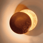 Moon Eclipse Copper LED Wall Sconce Rotatable Modern Bedroom Living Room — 7 to 9 Inch