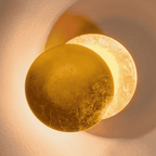 Moon Eclipse Copper LED Wall Sconce Rotatable Modern Bedroom Living Room — 7 to 9 Inch