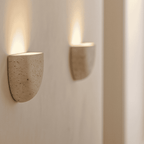 Wabi-Sabi Travertine Stone Wall Lamp Minimalist Modern Sconce Bedroom Living Room