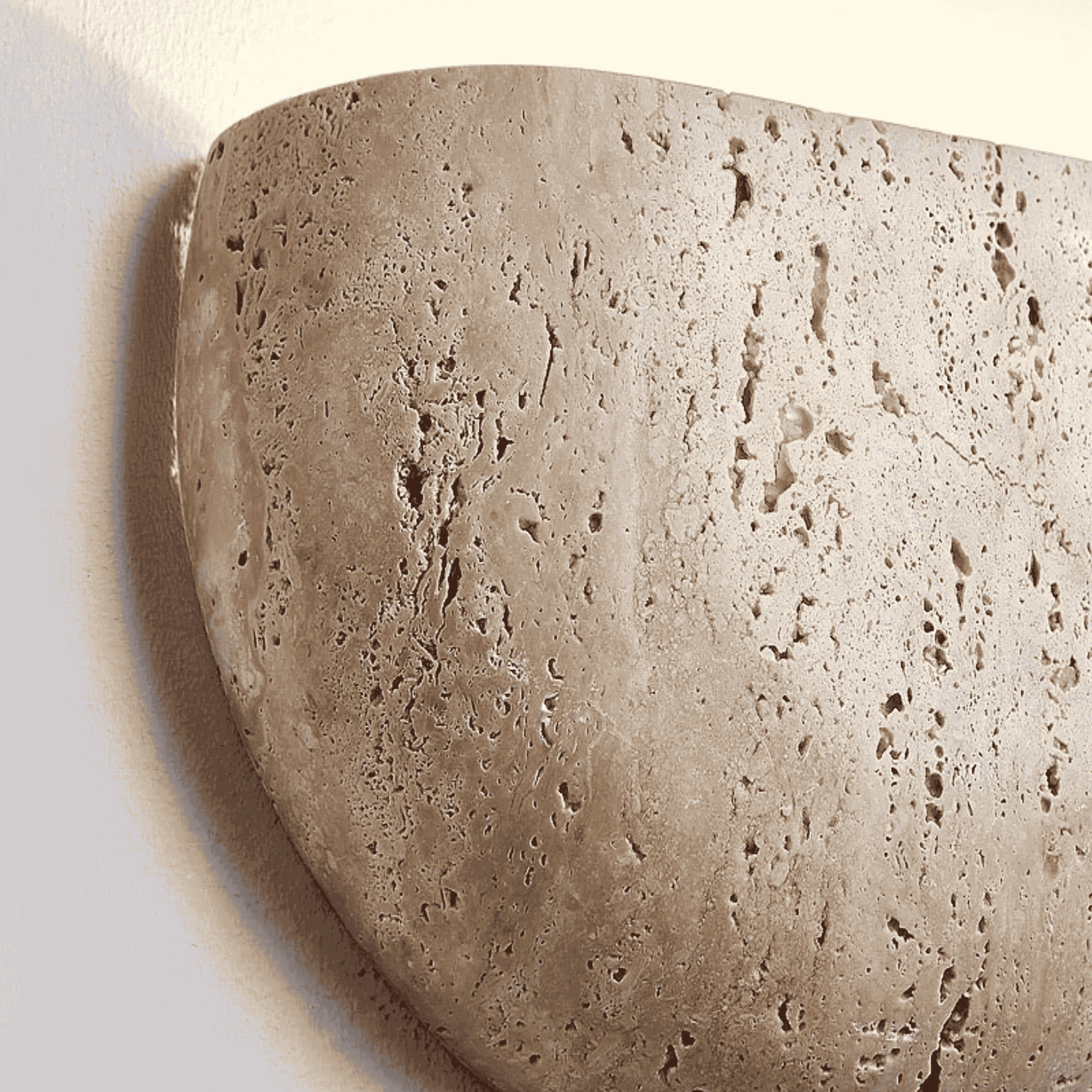 Wabi-Sabi Travertine Stone Wall Lamp Minimalist Modern Sconce Bedroom Living Room
