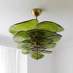 Lotus Chandelier Glass Contemporary Leaf Layered