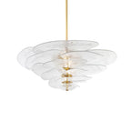 Lotus Chandelier Glass Contemporary Leaf Layered