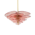 Lotus Chandelier Glass Contemporary Leaf Layered
