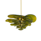 Lotus Chandelier Glass Contemporary Leaf Layered