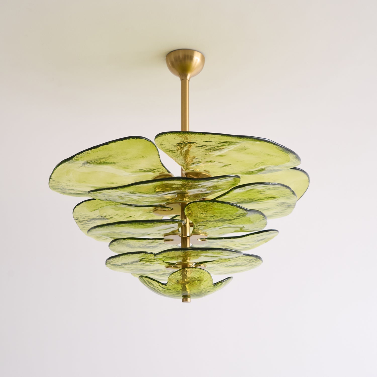 Lotus Chandelier Glass Contemporary Leaf Layered