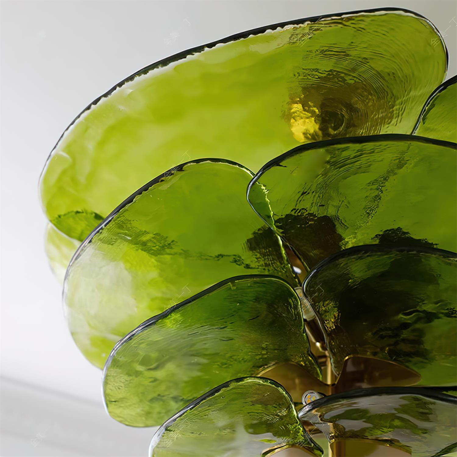 Lotus Chandelier Glass Contemporary Leaf Layered