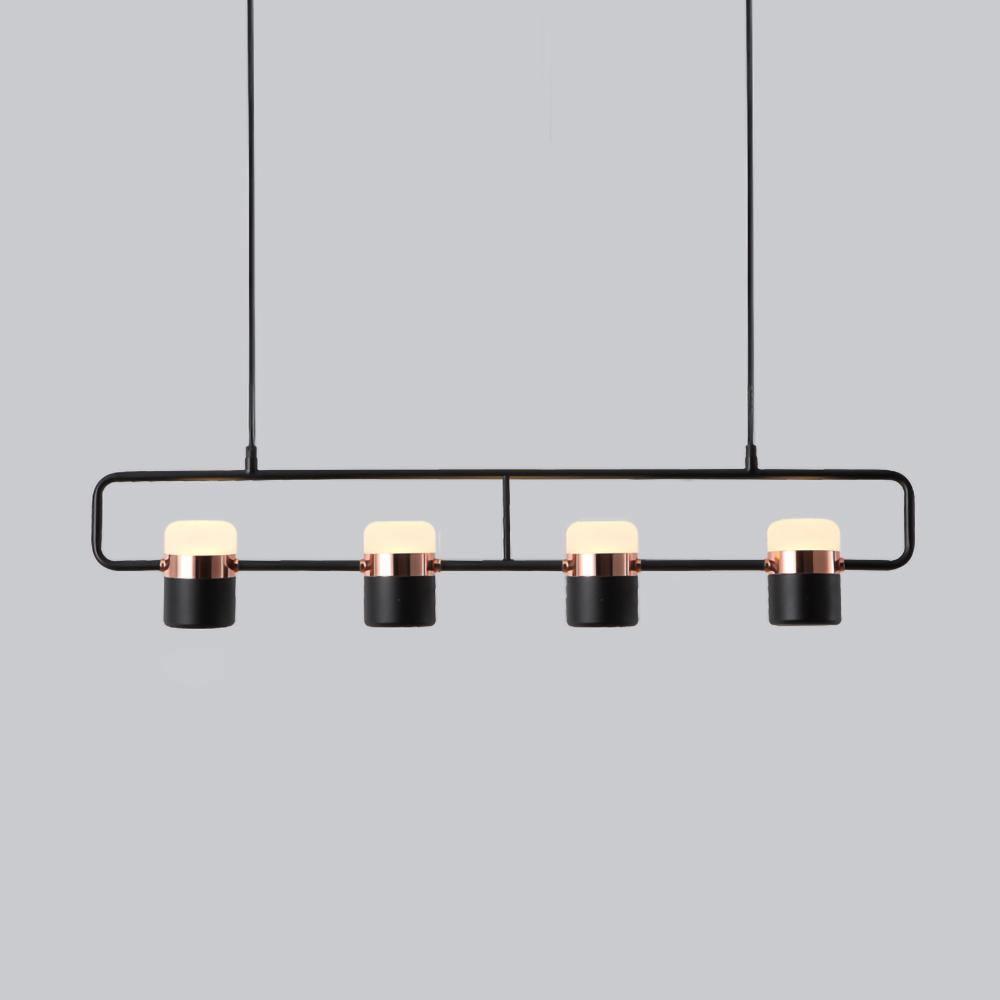 Adjustable Glass Pendant Light Art Deco Frosted Steel Dining Room Bedroom — Gold Rose Gold 4 to 7 Inch