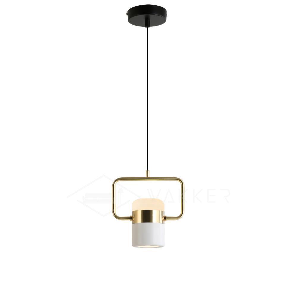 Adjustable Glass Pendant Light Art Deco Frosted Steel Dining Room Bedroom — Gold Rose Gold 4 to 7 Inch