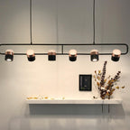 Adjustable Glass Pendant Light Art Deco Frosted Steel Dining Room Bedroom — Gold Rose Gold 4 to 7 Inch