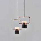 Adjustable Glass Pendant Light Art Deco Frosted Steel Dining Room Bedroom — Gold Rose Gold 4 to 7 Inch