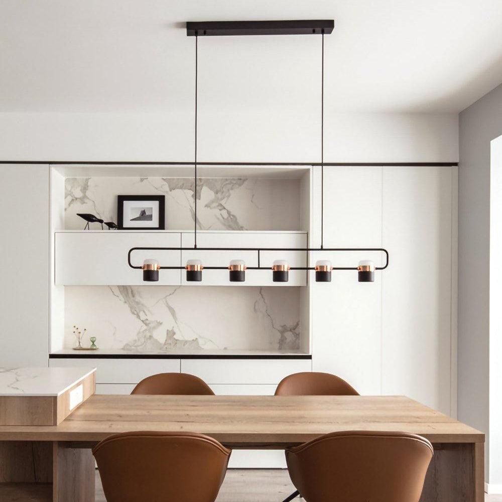 Adjustable Glass Pendant Light Art Deco Frosted Steel Dining Room Bedroom — Gold Rose Gold 4 to 7 Inch