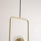Adjustable Glass Pendant Light Art Deco Frosted Steel Dining Room Bedroom — Gold Rose Gold 4 to 7 Inch