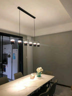 Adjustable Glass Pendant Light Art Deco Frosted Steel Dining Room Bedroom — Gold Rose Gold 4 to 7 Inch