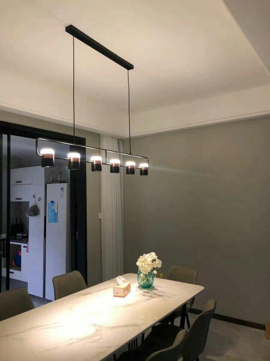 Adjustable Glass Pendant Light Art Deco Frosted Steel Dining Room Bedroom — Gold Rose Gold 4 to 7 Inch