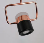 Adjustable Glass Pendant Light Art Deco Frosted Steel Dining Room Bedroom — Gold Rose Gold 4 to 7 Inch