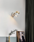 Adjustable Glass Wall Lamp Art Deco LED Bedroom Bedside Dining Room — Black White Warm Cool