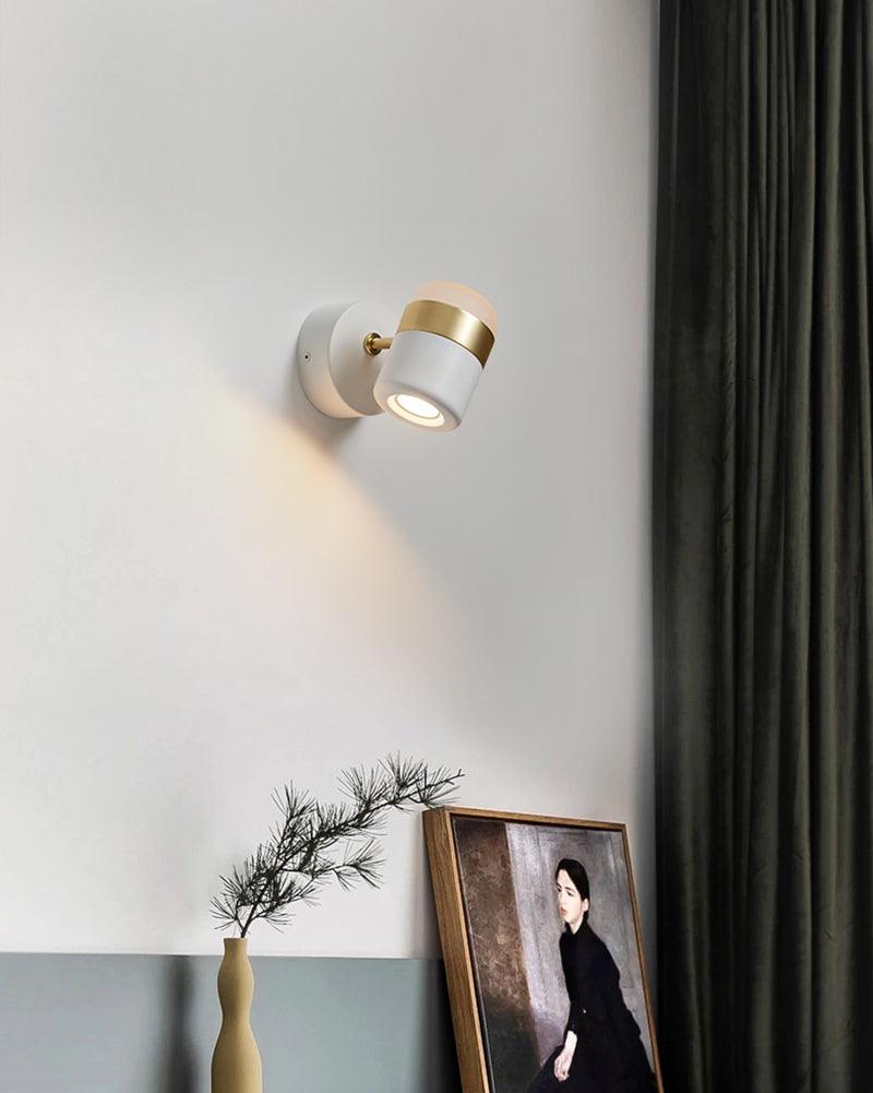 Adjustable Glass Wall Lamp Art Deco LED Bedroom Bedside Dining Room — Black White Warm Cool
