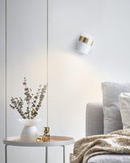 Adjustable Glass Wall Lamp Art Deco LED Bedroom Bedside Dining Room — Black White Warm Cool