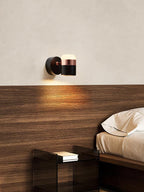 Adjustable Glass Wall Lamp Art Deco LED Bedroom Bedside Dining Room — Black White Warm Cool
