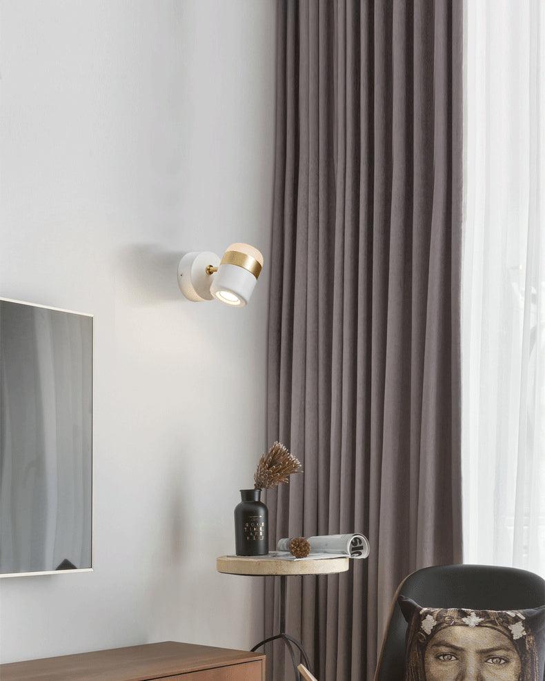Adjustable Glass Wall Lamp Art Deco LED Bedroom Bedside Dining Room — Black White Warm Cool