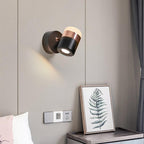 Adjustable Glass Wall Lamp Art Deco LED Bedroom Bedside Dining Room — Black White Warm Cool