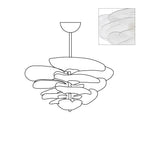 Lotus Chandelier Glass Contemporary Leaf Layered