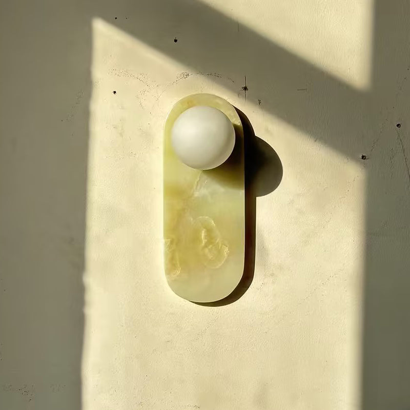 Onyx Marble LED Wall Lamp Natural Stone Sconce Bedroom Living Room — Multiple Stone Selections