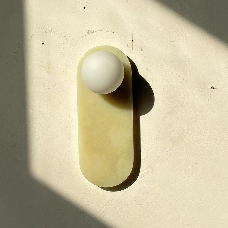 Onyx Marble LED Wall Lamp Natural Stone Sconce Bedroom Living Room — Multiple Stone Selections