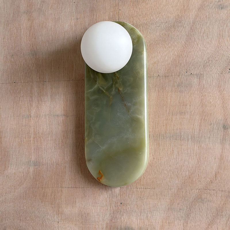 Onyx Marble LED Wall Lamp Natural Stone Sconce Bedroom Living Room — Multiple Stone Selections