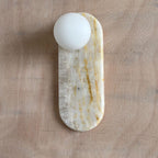 Onyx Marble LED Wall Lamp Natural Stone Sconce Bedroom Living Room — Multiple Stone Selections