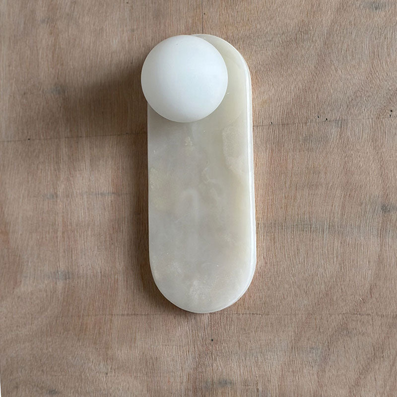 Onyx Marble LED Wall Lamp Natural Stone Sconce Bedroom Living Room — Multiple Stone Selections