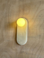 Onyx Marble LED Wall Lamp Natural Stone Sconce Bedroom Living Room — Multiple Stone Selections