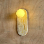 Onyx Marble LED Wall Lamp Natural Stone Sconce Bedroom Living Room — Multiple Stone Selections