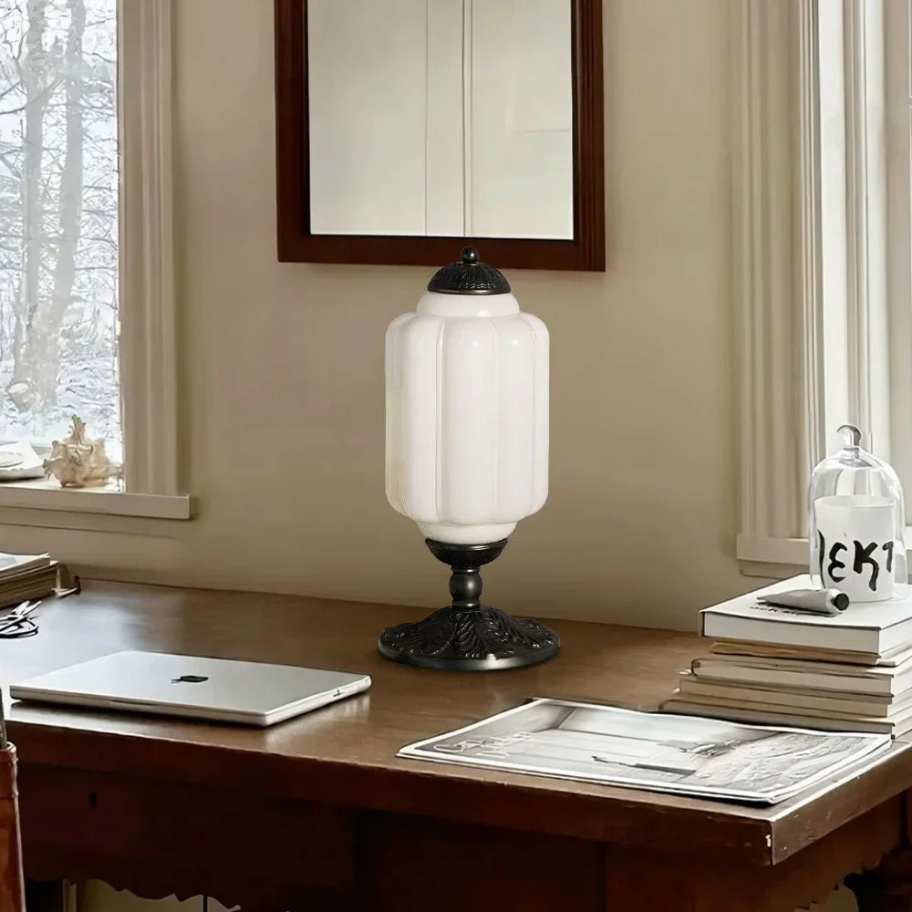 Lumi French Retro Cream Textured Glass Table Lamp Eloise Bedside Living Room — 15 Variants
