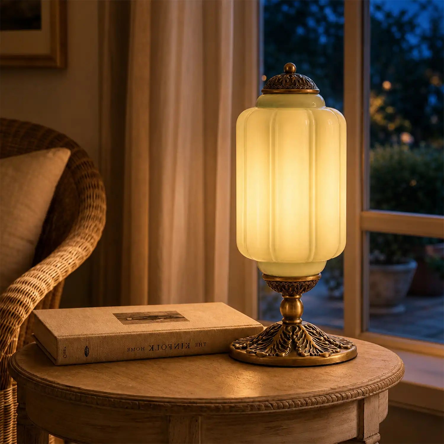 Lumi French Retro Cream Textured Glass Table Lamp Eloise Bedside Living Room — 15 Variants