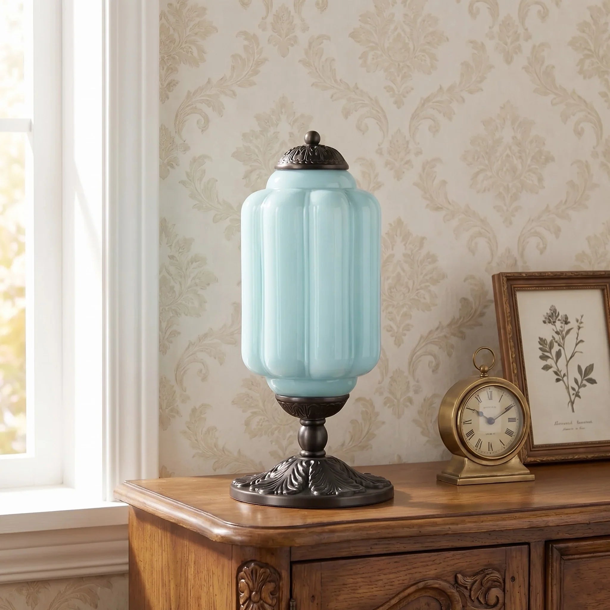 Lumi French Retro Cream Textured Glass Table Lamp Eloise Bedside Living Room — 15 Variants