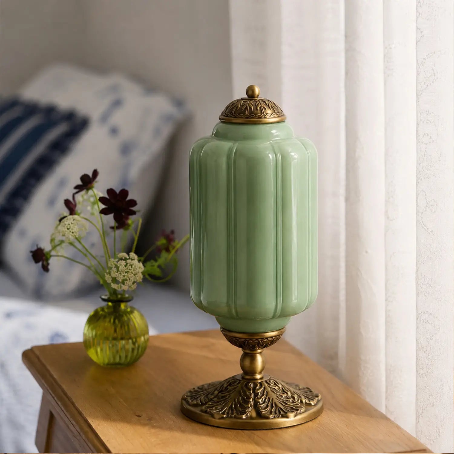 Lumi French Retro Cream Textured Glass Table Lamp Eloise Bedside Living Room — 15 Variants