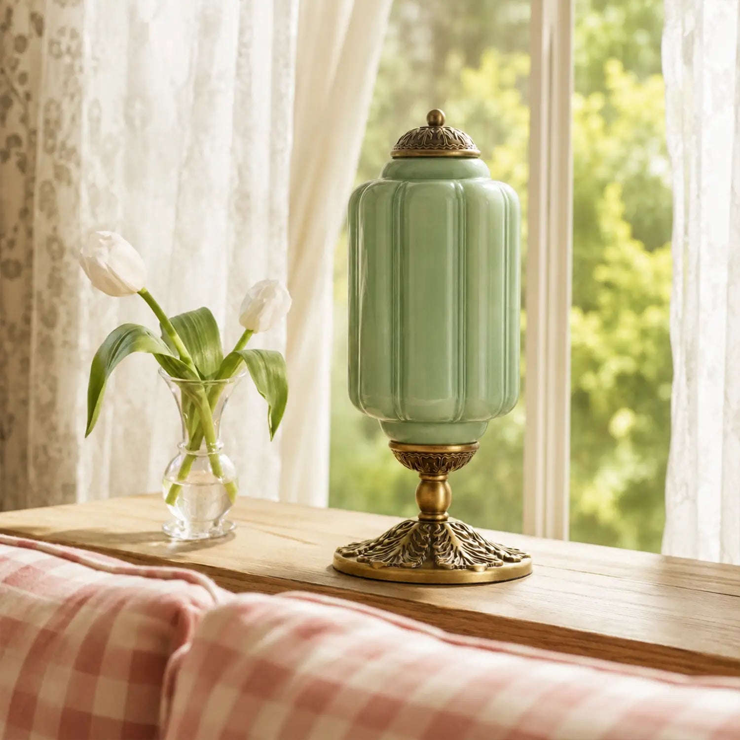 Lumi French Retro Cream Textured Glass Table Lamp Eloise Bedside Living Room — 15 Variants