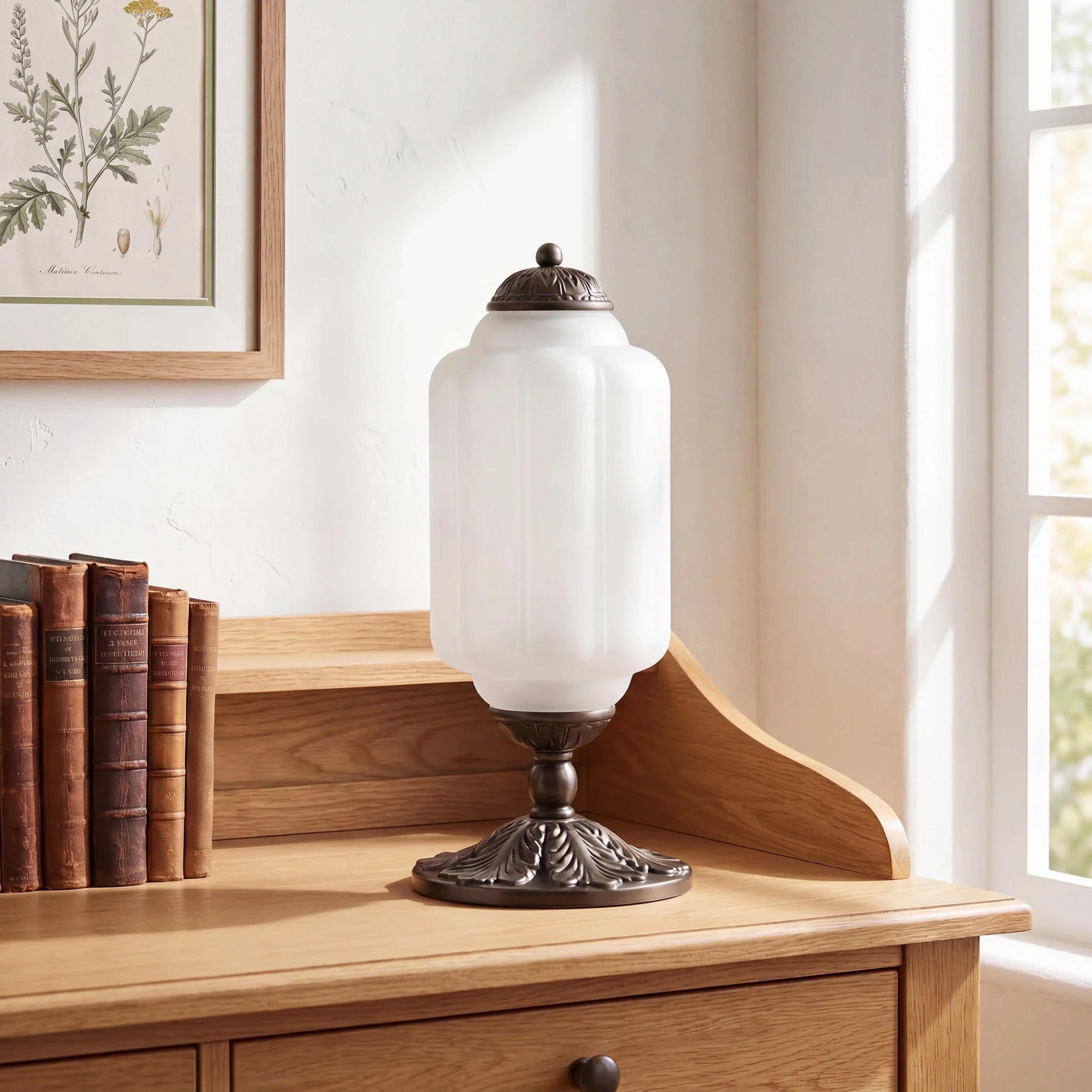 Lumi French Retro Cream Textured Glass Table Lamp Eloise Bedside Living Room — 15 Variants