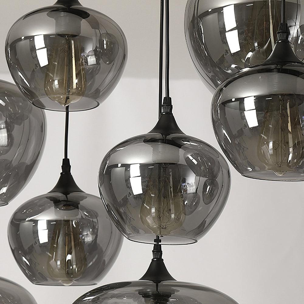 June Minimalist Bottle Glass Pendant Light Smoke Gray