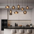 June Minimalist Bottle Glass Pendant Light Smoke Gray