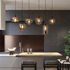 June Minimalist Bottle Glass Pendant Light Smoke Gray