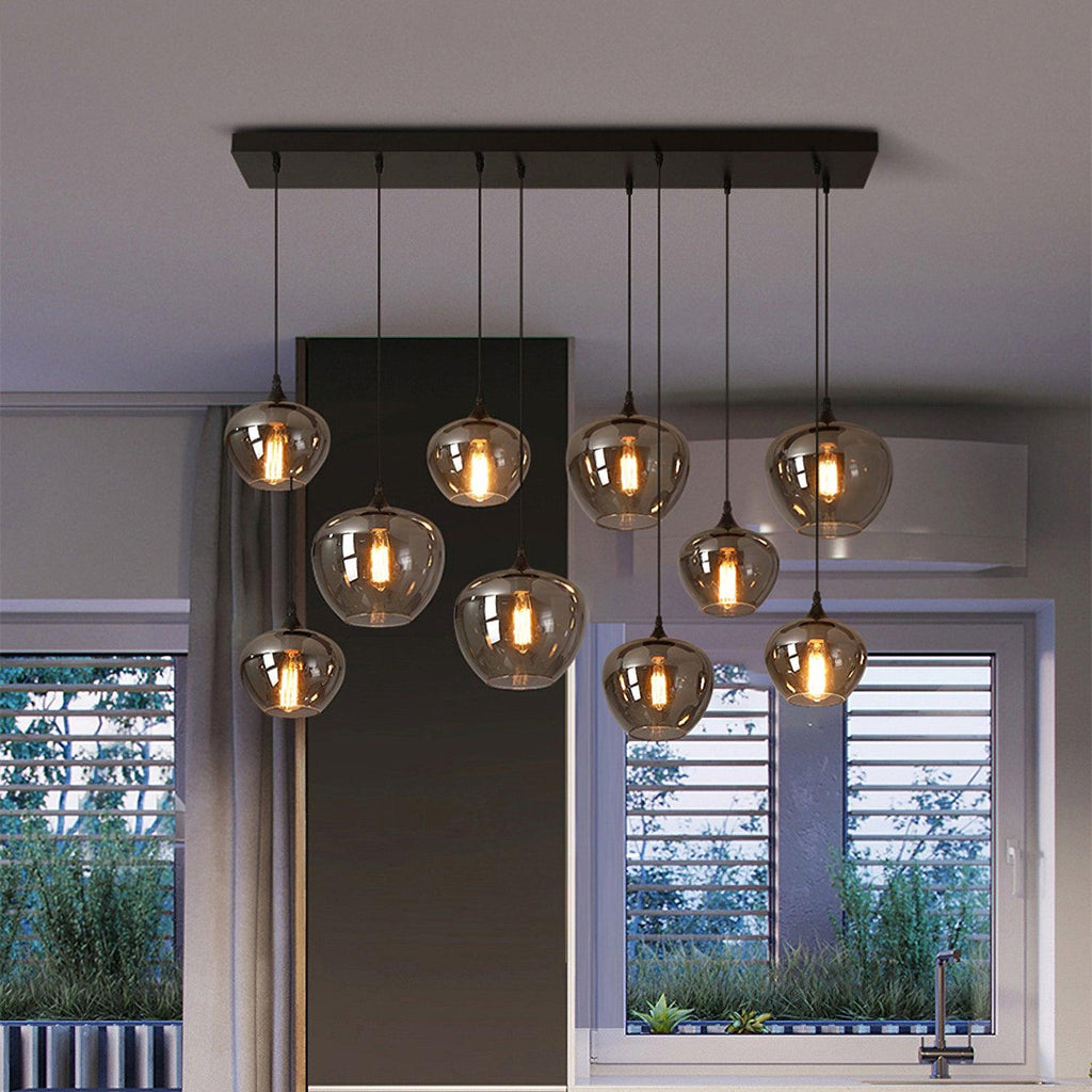 June Minimalist Bottle Glass Pendant Light Smoke Gray
