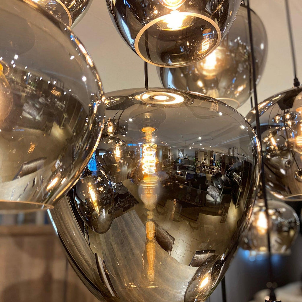 June Minimalist Bottle Glass Pendant Light Smoke Gray