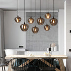 June Minimalist Bottle Glass Pendant Light Smoke Gray
