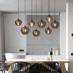 June Minimalist Bottle Glass Pendant Light Smoke Gray